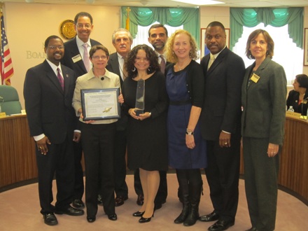 2011 Milken National Educator Madeline Hanington is honored by the State Board